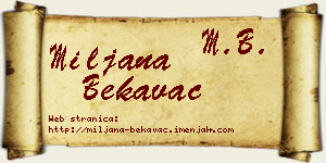 Miljana Bekavac vizit kartica